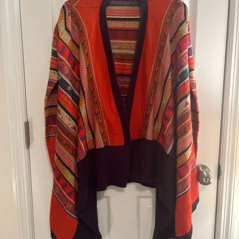 Freeway Multicolor Striped Poncho - Picture 3 of 7